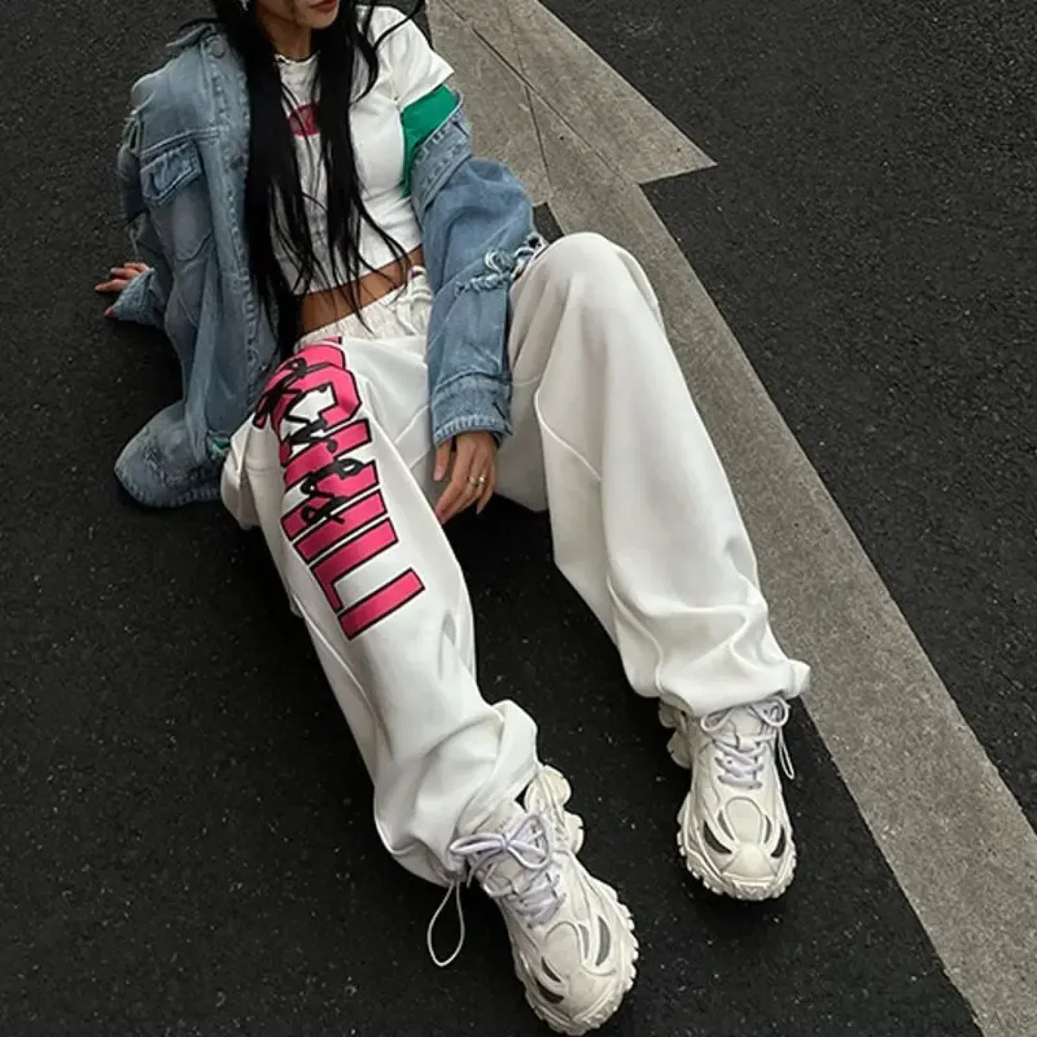 Printed Drawstring Casual Pants - Image 3