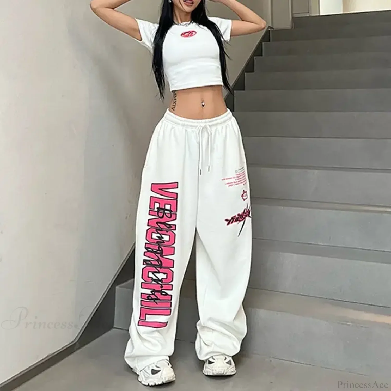 Printed Drawstring Casual Pants - Image 6