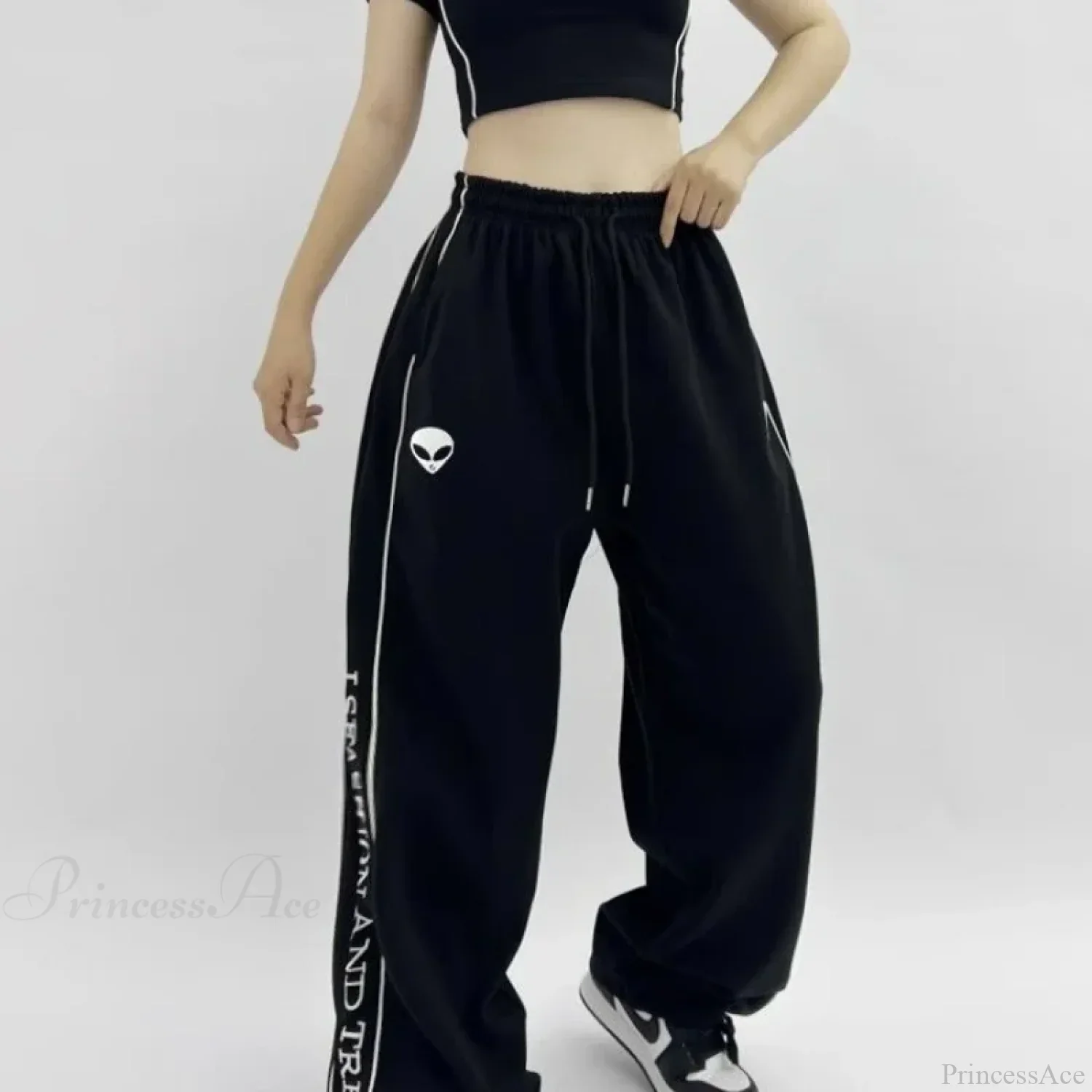 Printed Drawstring Sports Casual Pants - Image 6