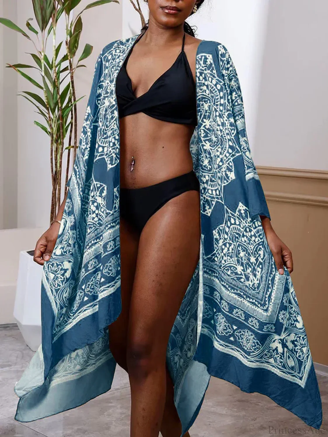 Printed Plus Size Bikini Cover Up - Image 2