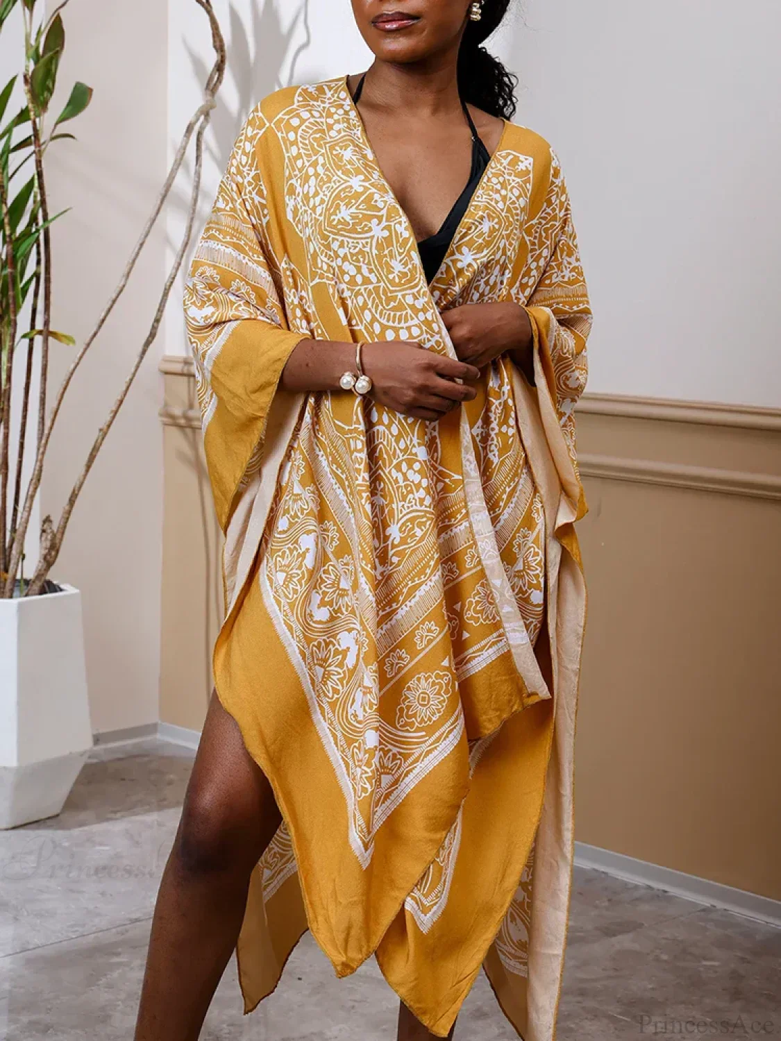 Printed Plus Size Bikini Cover Up - Image 5