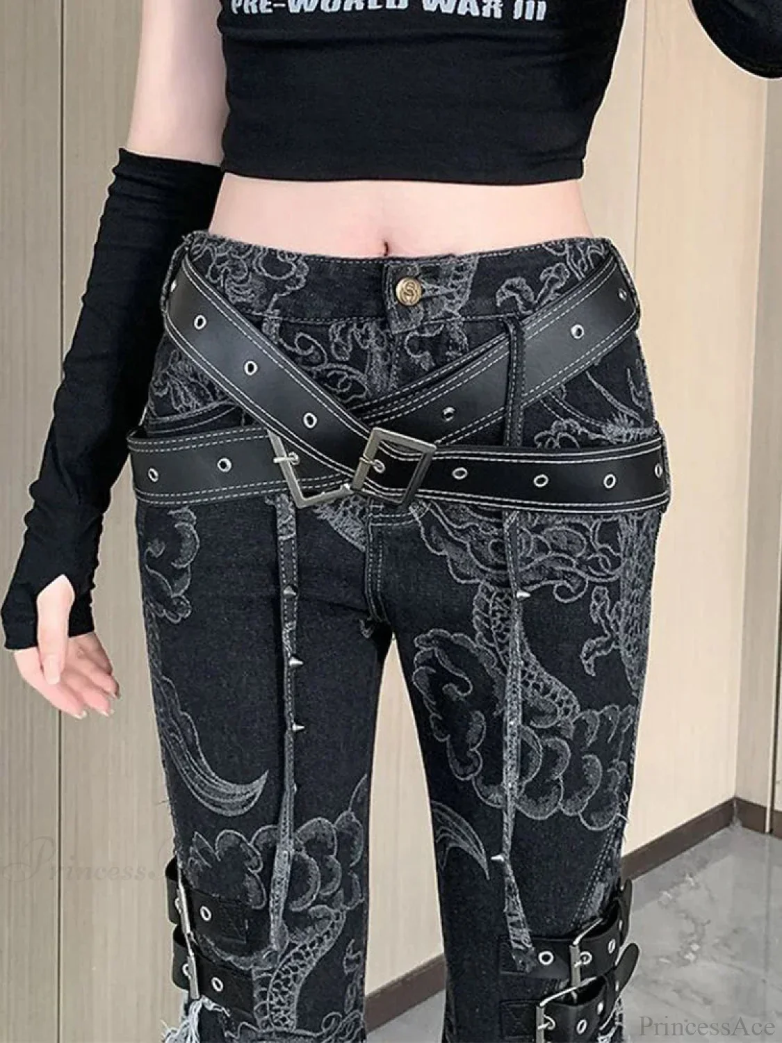 Printing Gothic Flare Slim Pant - Image 2