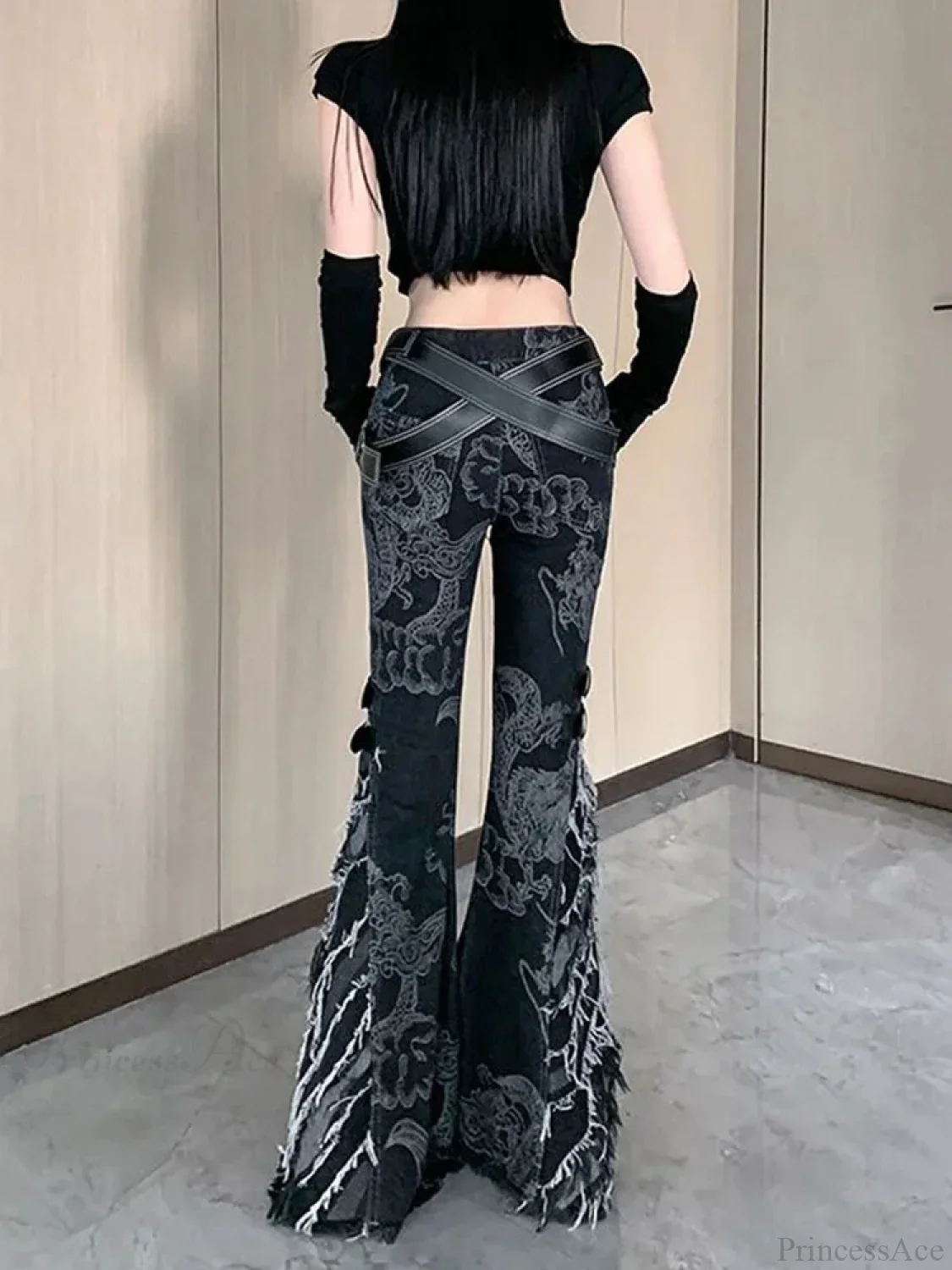 Printing Gothic Flare Slim Pant - Image 3
