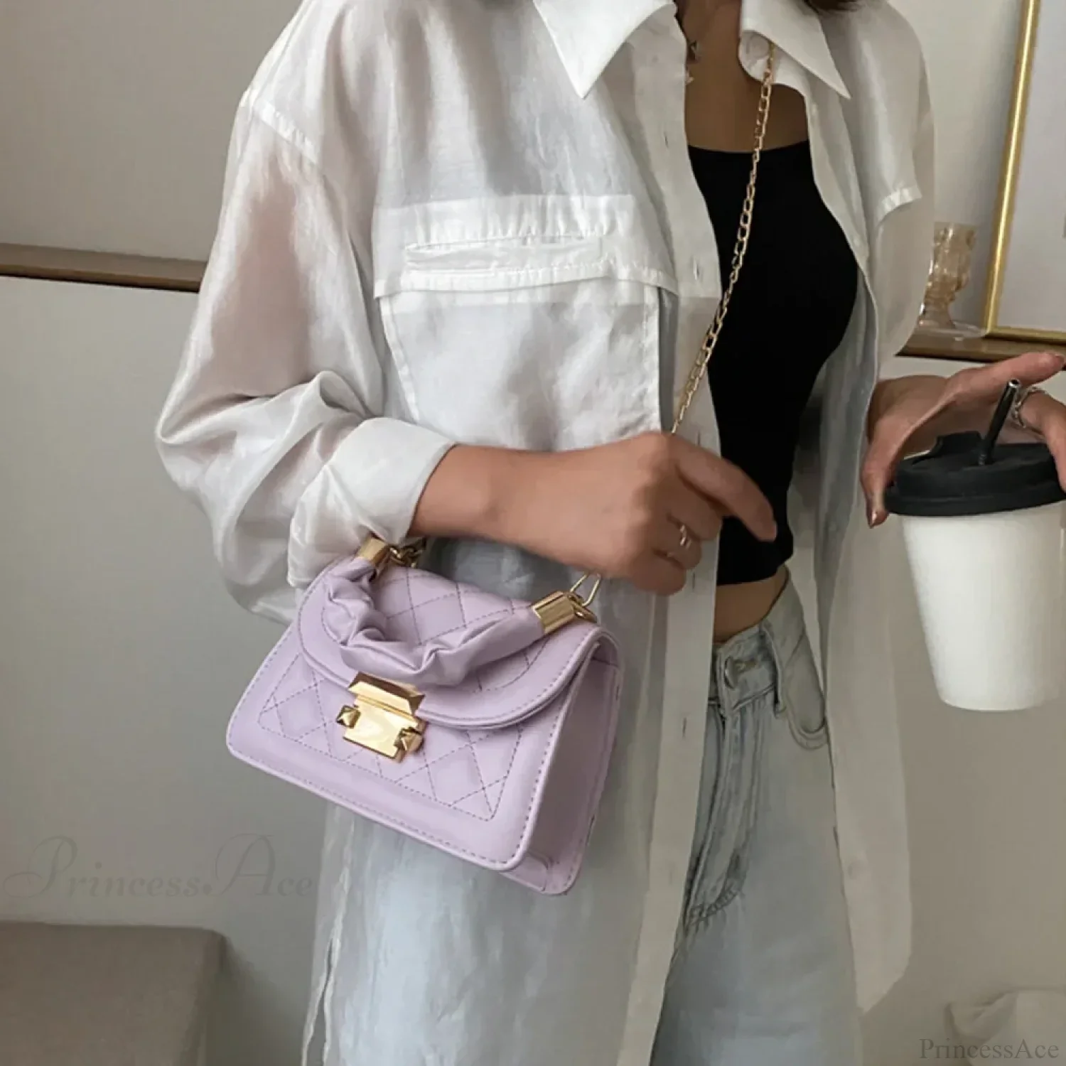 PU Leather Crossbody Lipstick Phone Storage Handbag - Image 4