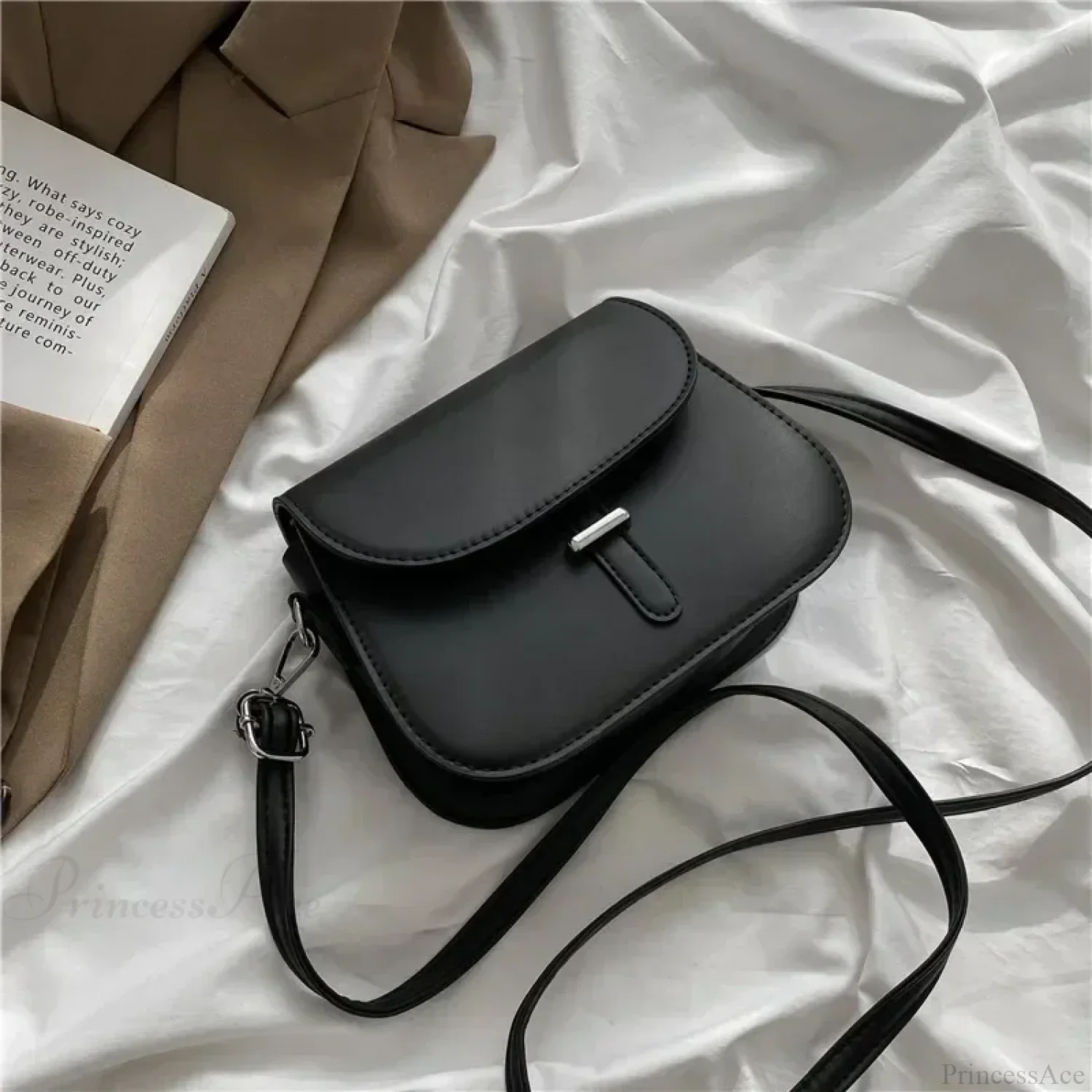 PU Leather Saddle Crossbody Shoulder Bag - Image 10