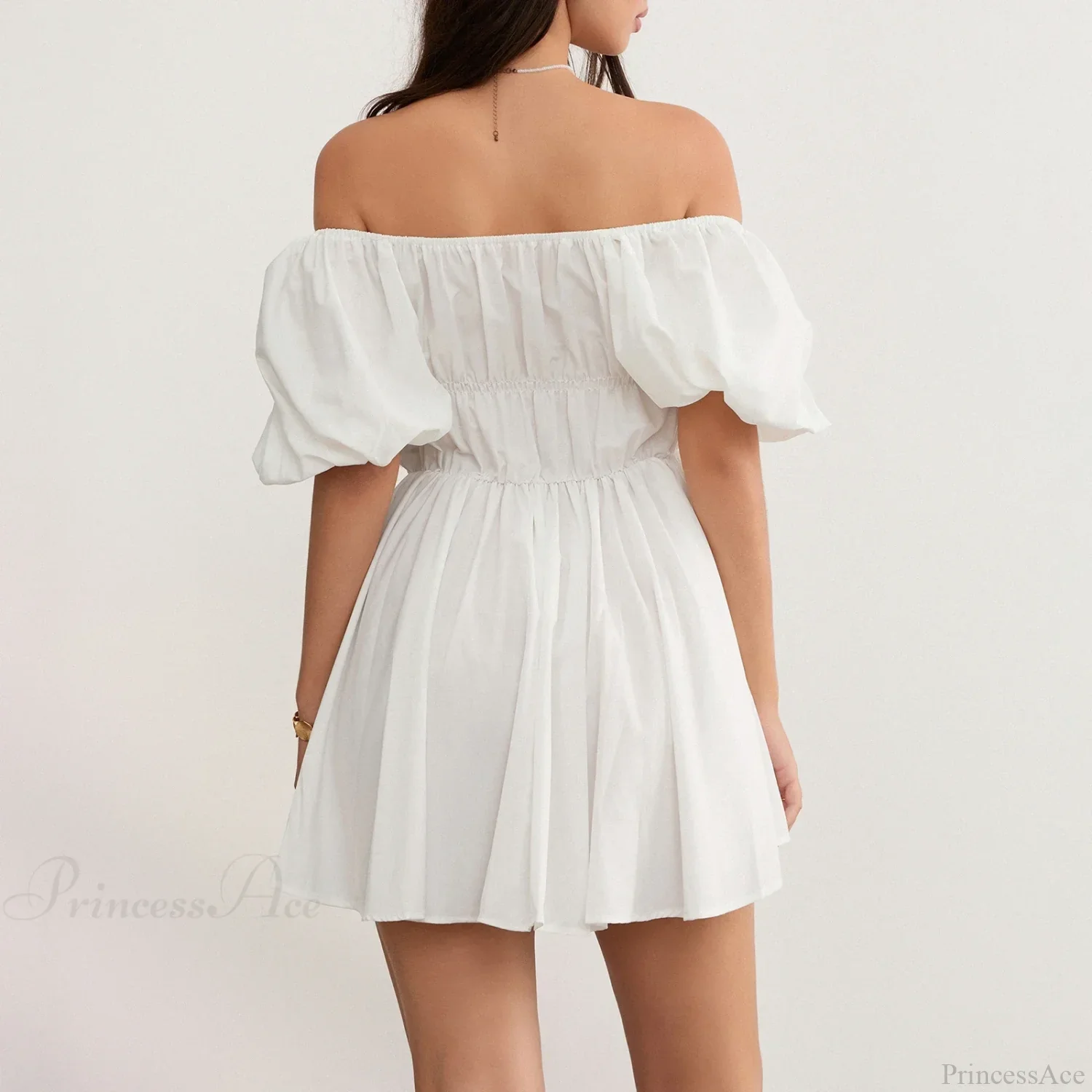 Puff Sleeve Off-Shoulder Mini Dress - Image 5