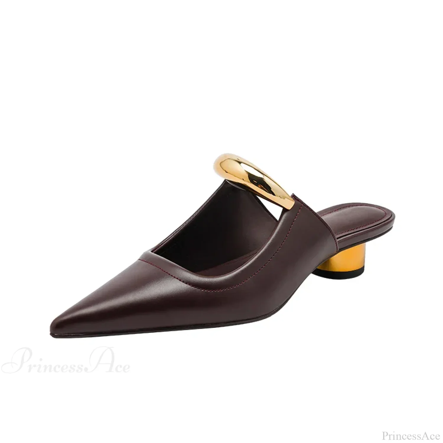 Punk Gothic Metal Buckle Low Heels Pointed Thick Heeled Platform Low Heel Pump - Image 7
