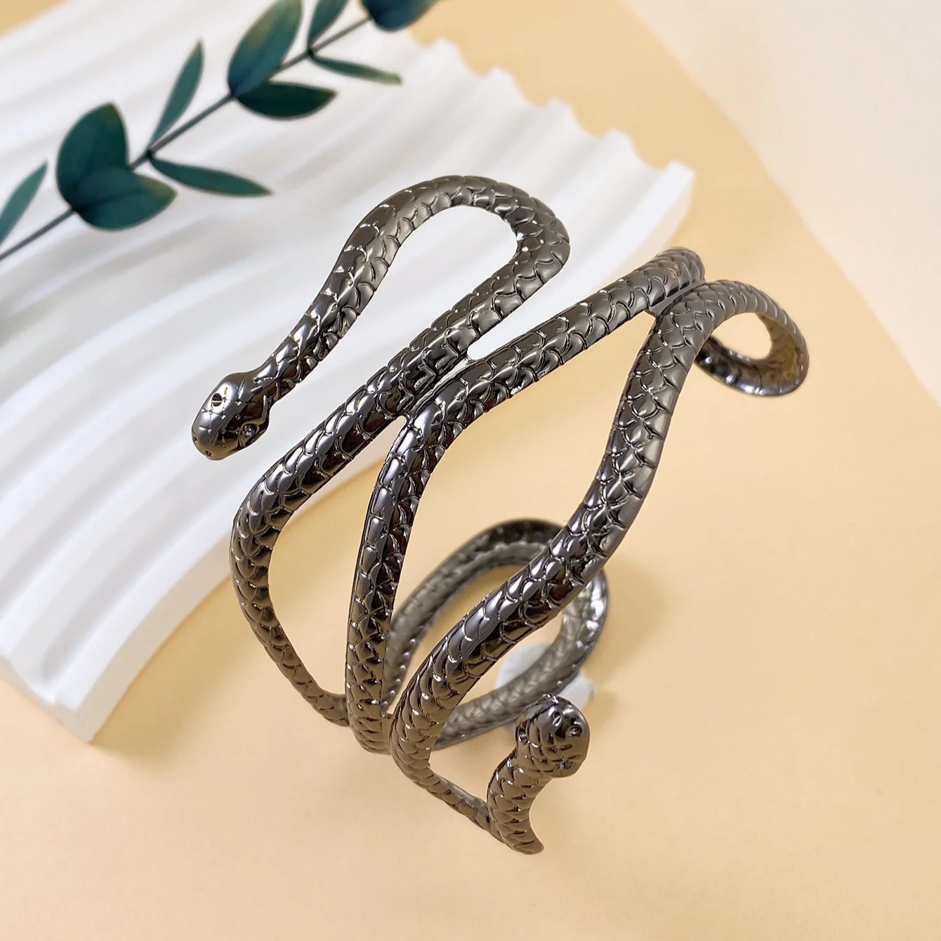 Punk Metal Snake Wrap Bracelet - Image 6