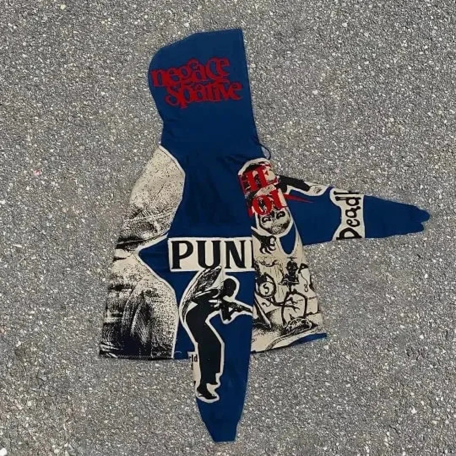 Punk Mummy Print Oversized Hoodie - Image 3