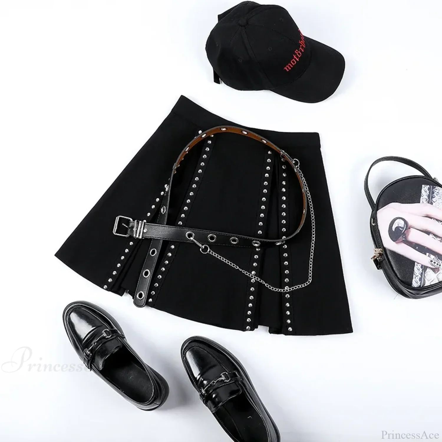 Punk Stud Retro Harajuku Skirt - Image 3