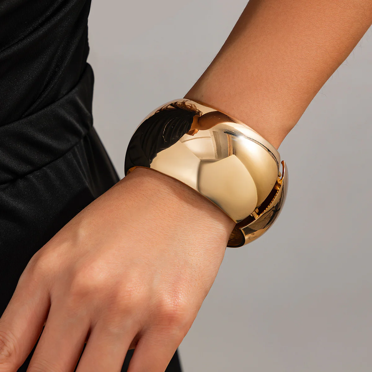 Punk Style Irregular Wide Set Bracelet - Image 3