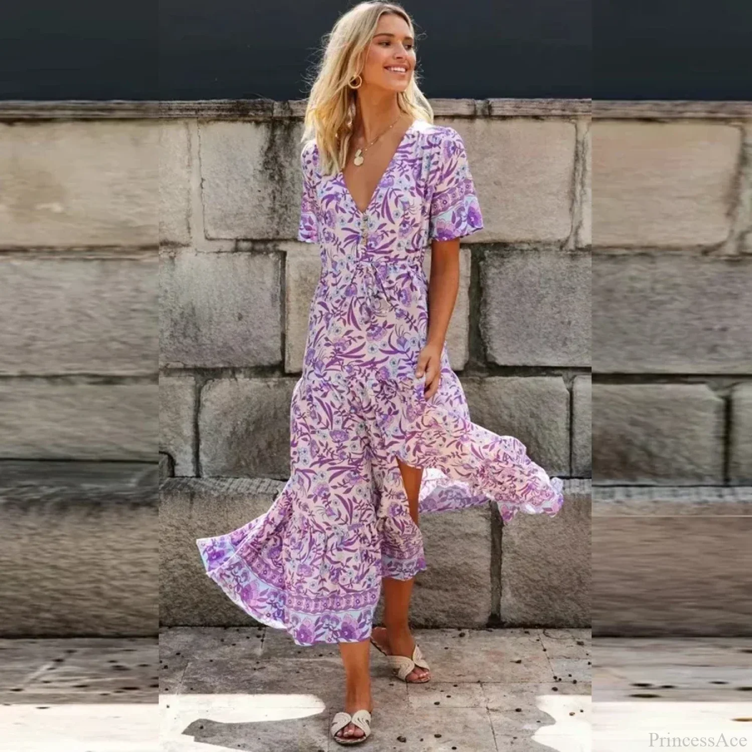 Purple Mini Boho Dress - Image 5