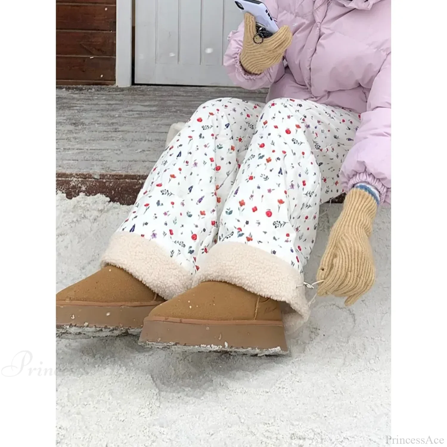 Quilted Brushed Winter Pants Y2K Pants - Image 5