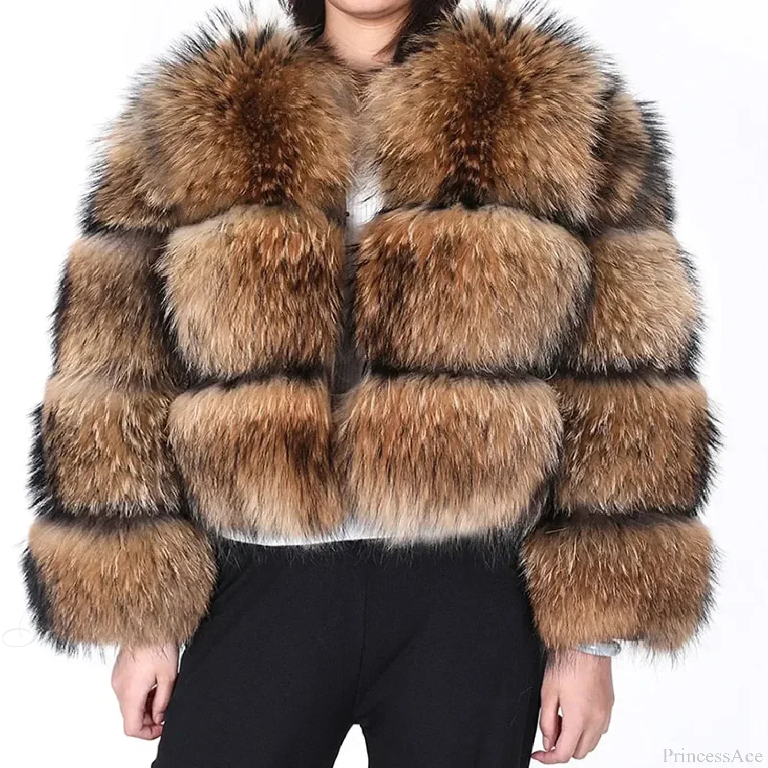 Raccoon Fur Thick Luxury Winter Coat - Image 2