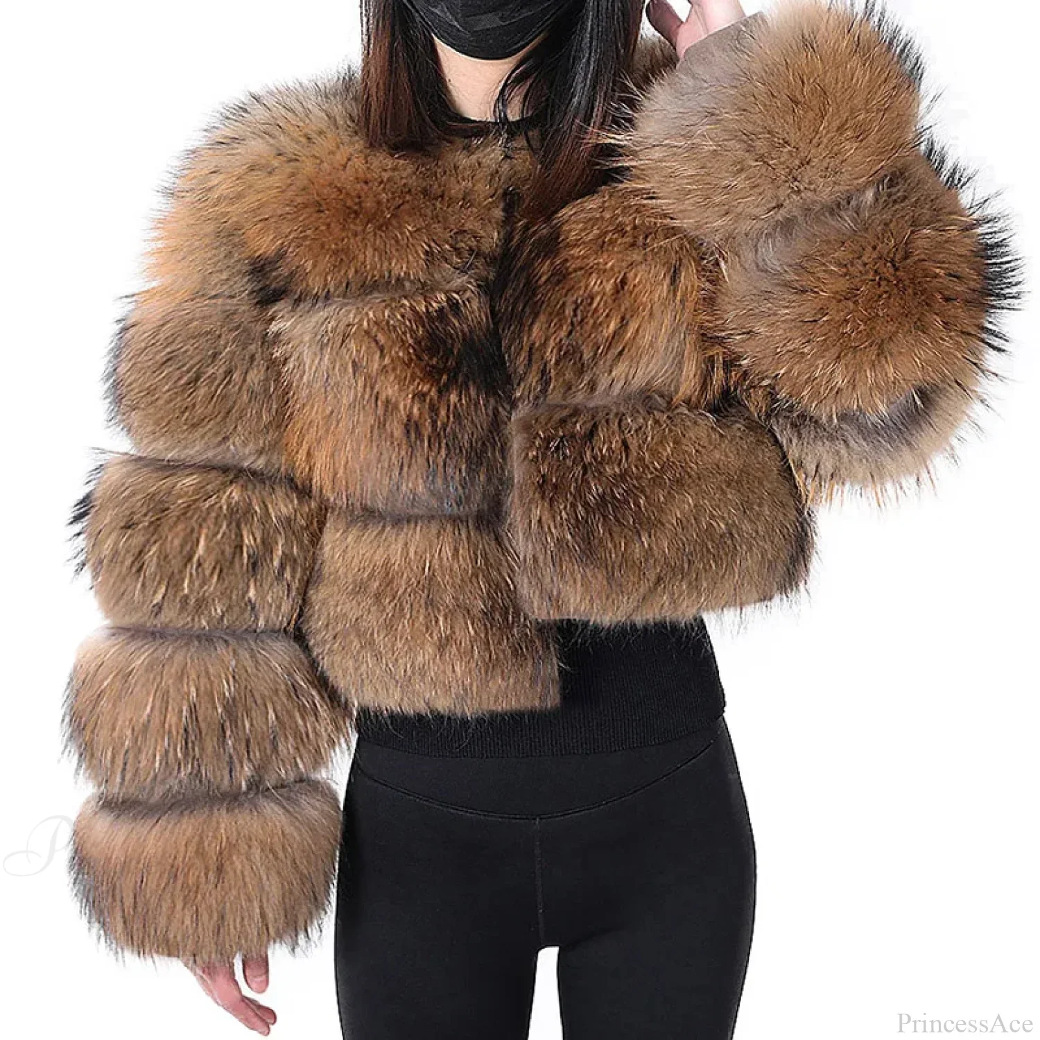 Raccoon Fur Thick Luxury Winter Coat - Image 4