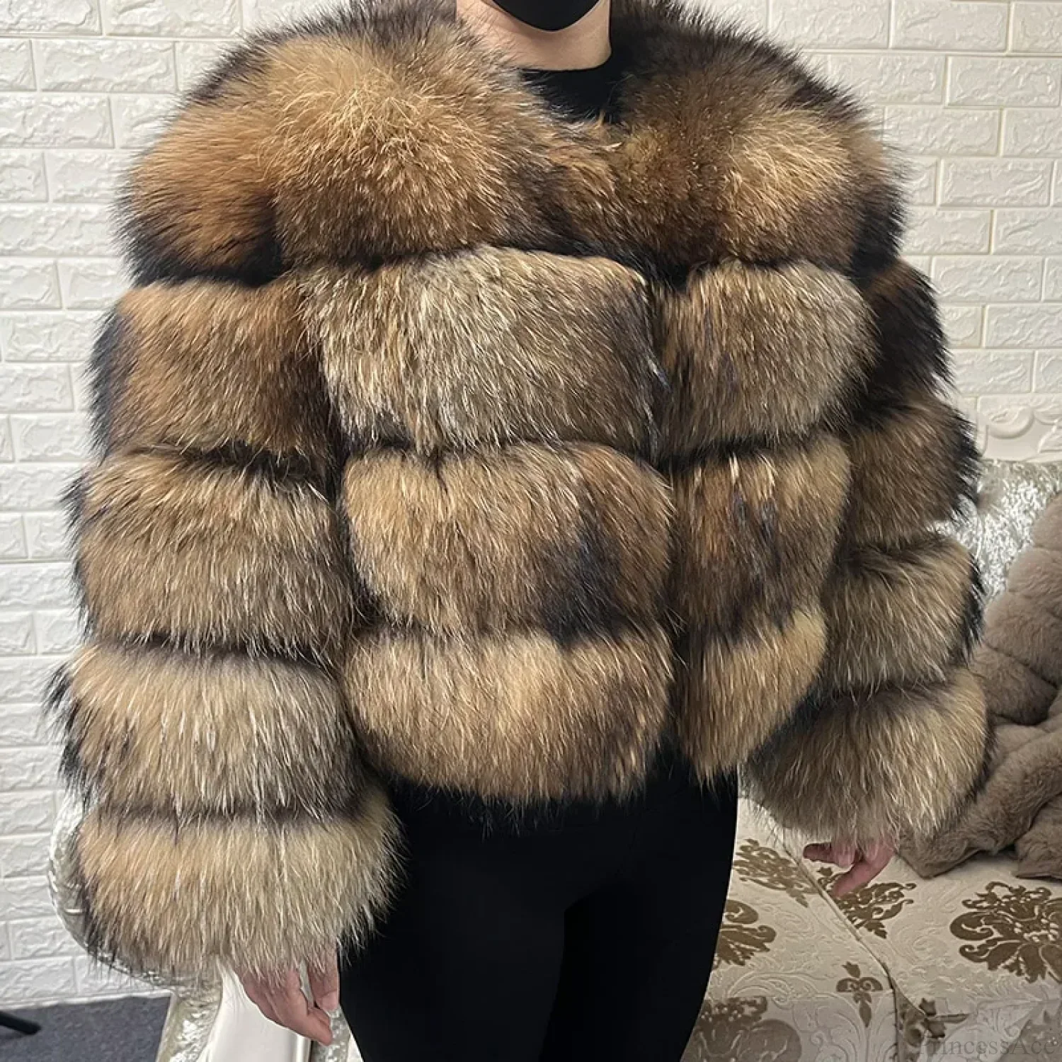 Raccoon Fur Thick Luxury Winter Coat - Image 5