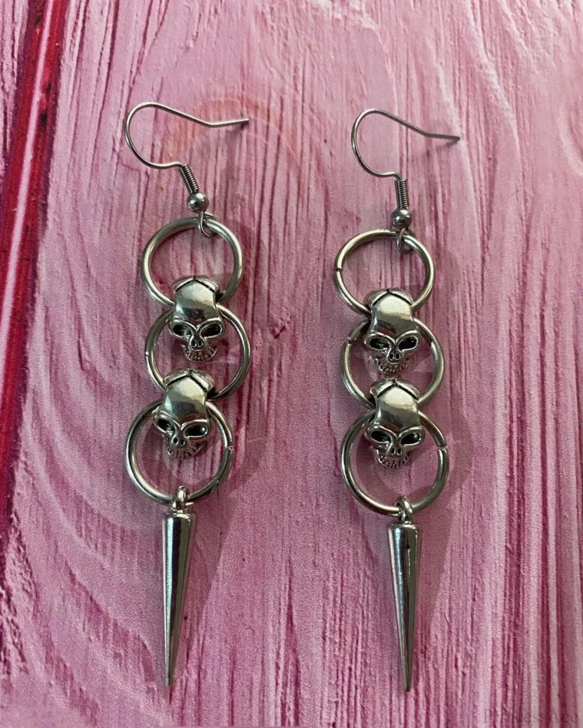 Rebel Celestial Cross Silver Empty Heart Earring - Image 14