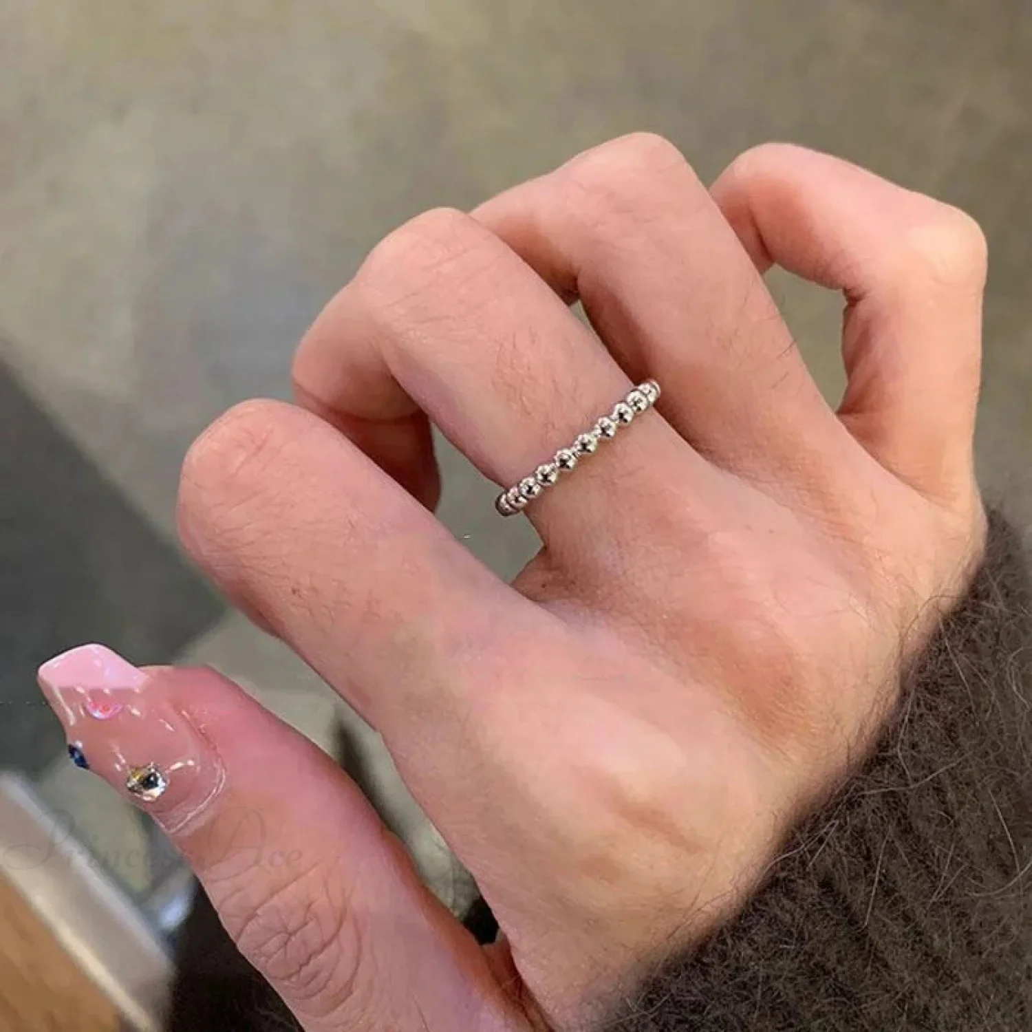 Rebel Cord Glittering Dark Ring - Image 6