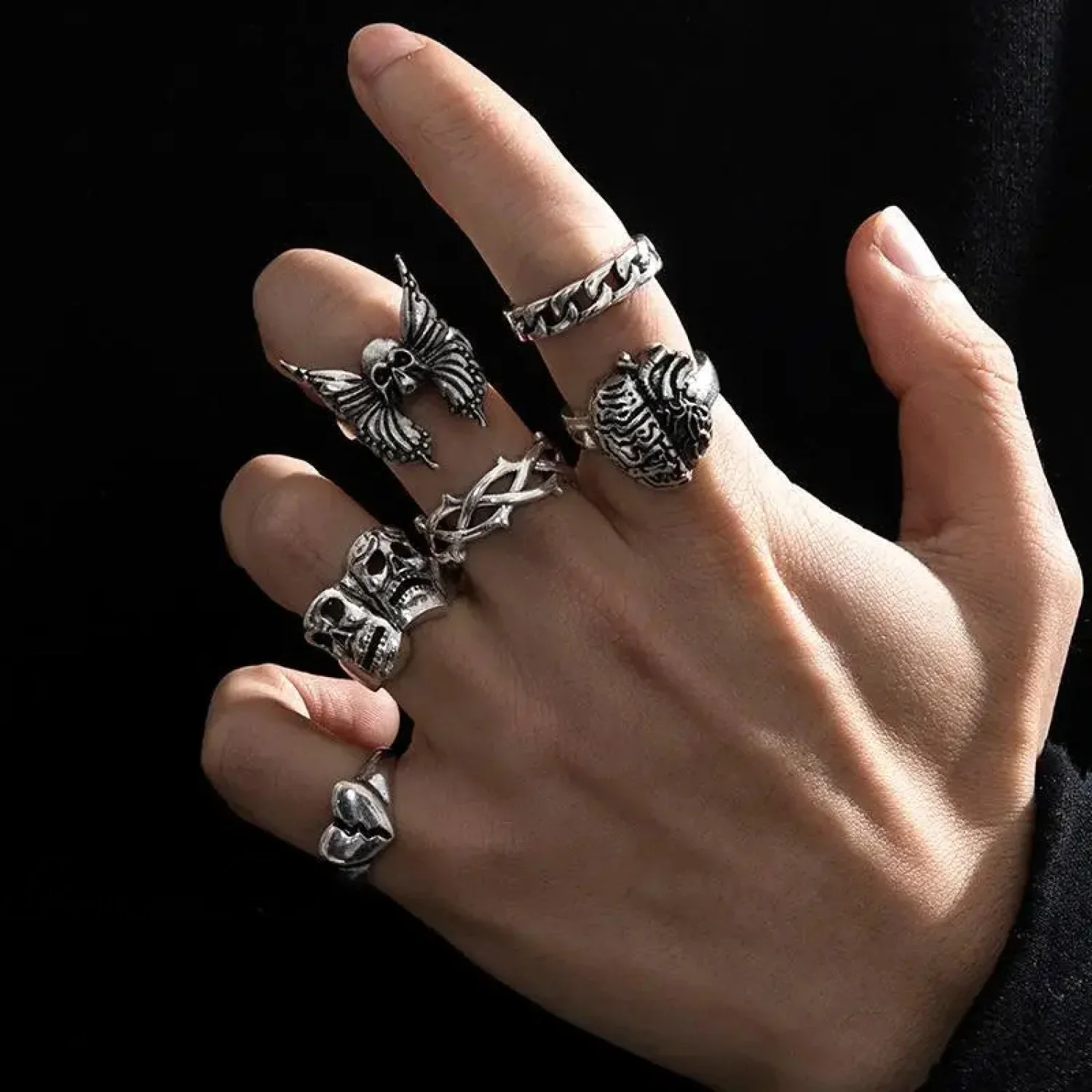 Rebel Poker Skeleton Dark Billiards Ring - Image 2