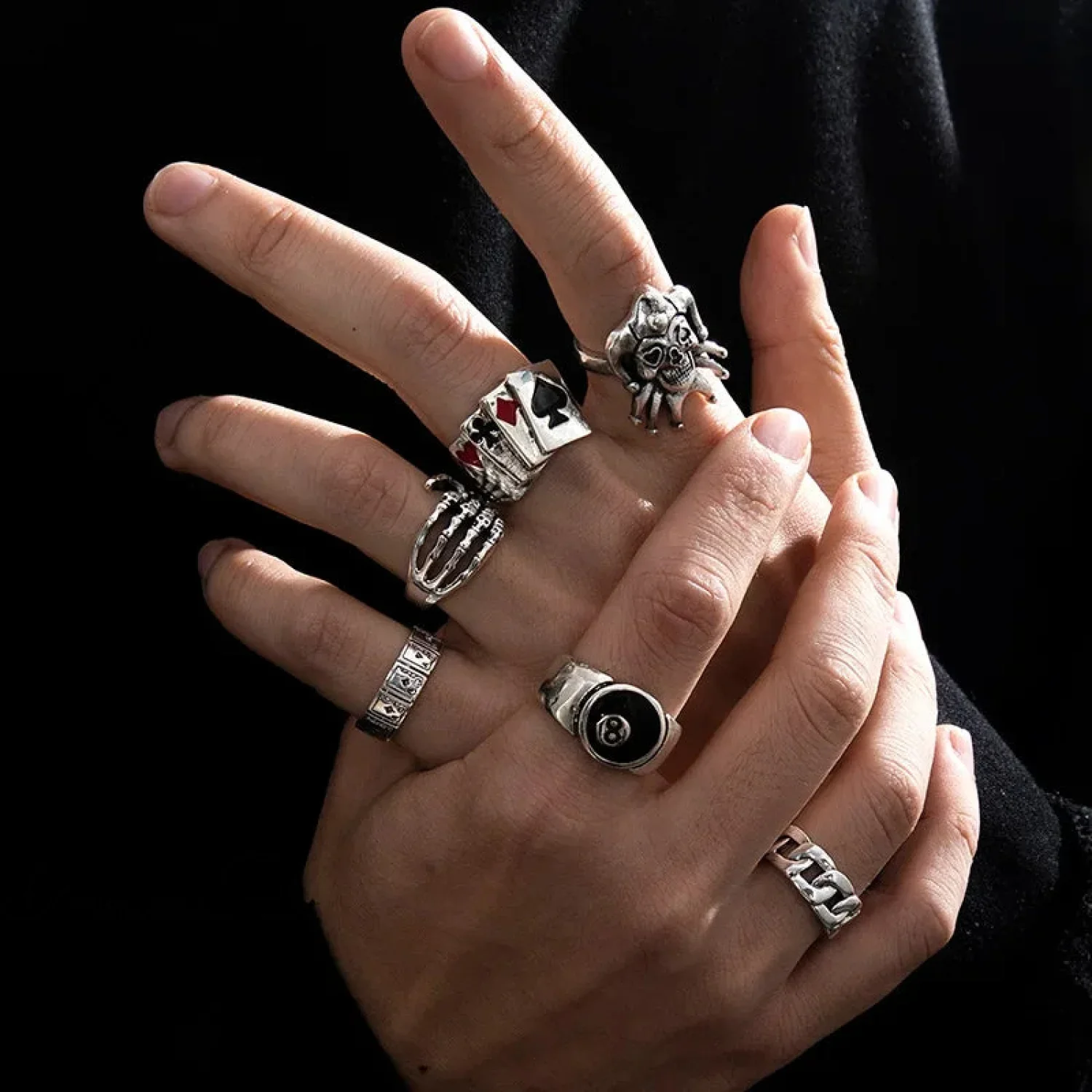 Rebel Poker Skeleton Dark Billiards Ring - Image 6