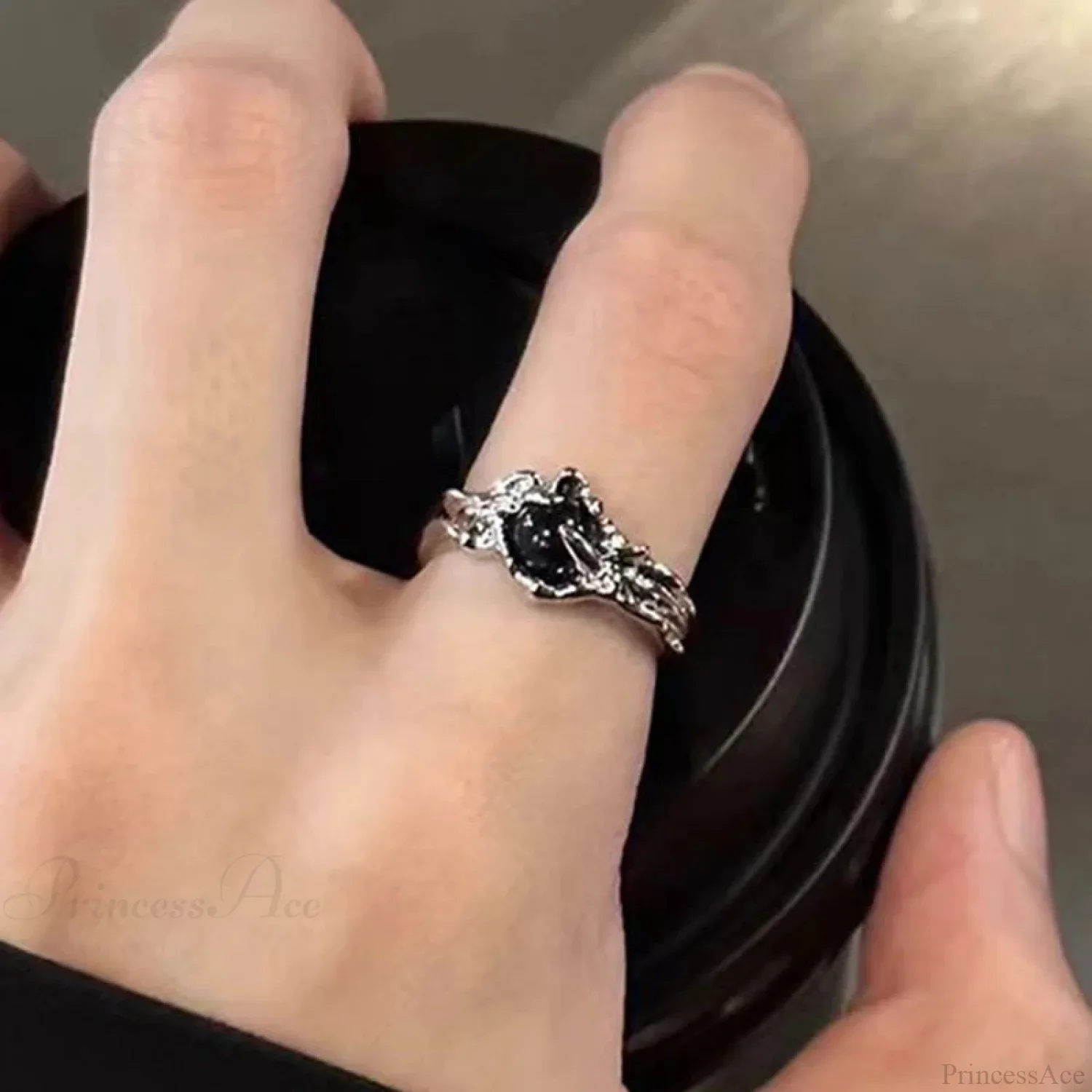 Rebellious Dark Bat Wing Ring - Image 6