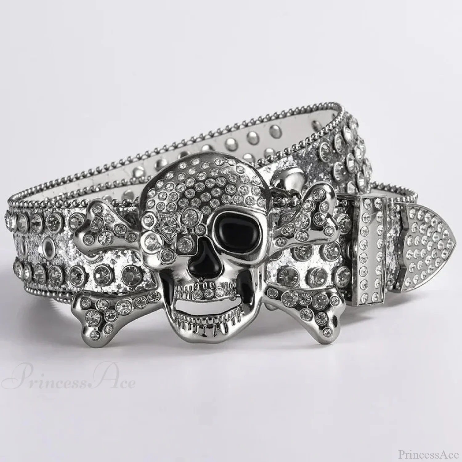 Rebellious Dark Skull Diamond Rhinestone Belt - Image 2