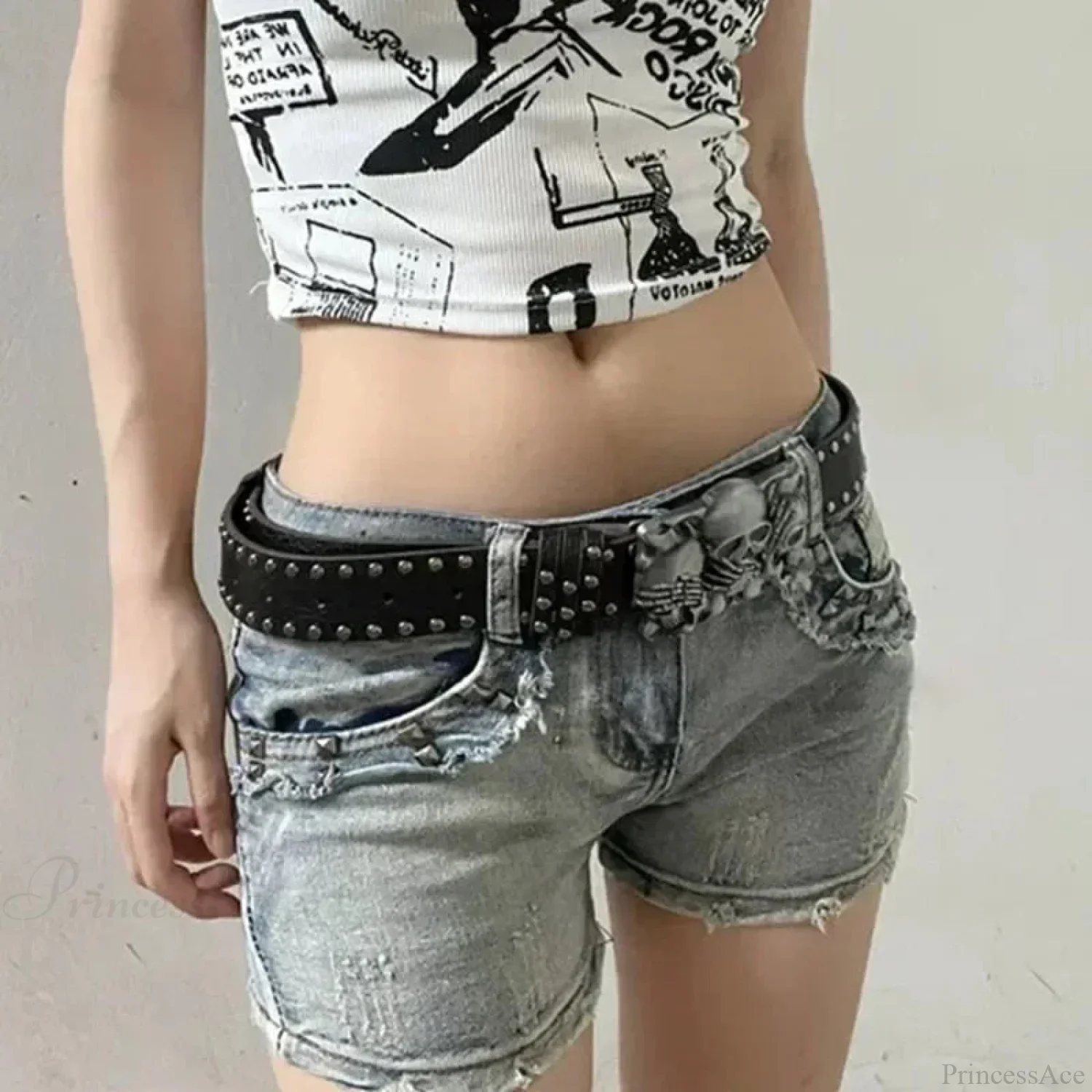 Rebellious Dark Skull Hand Leather Belt - Image 3