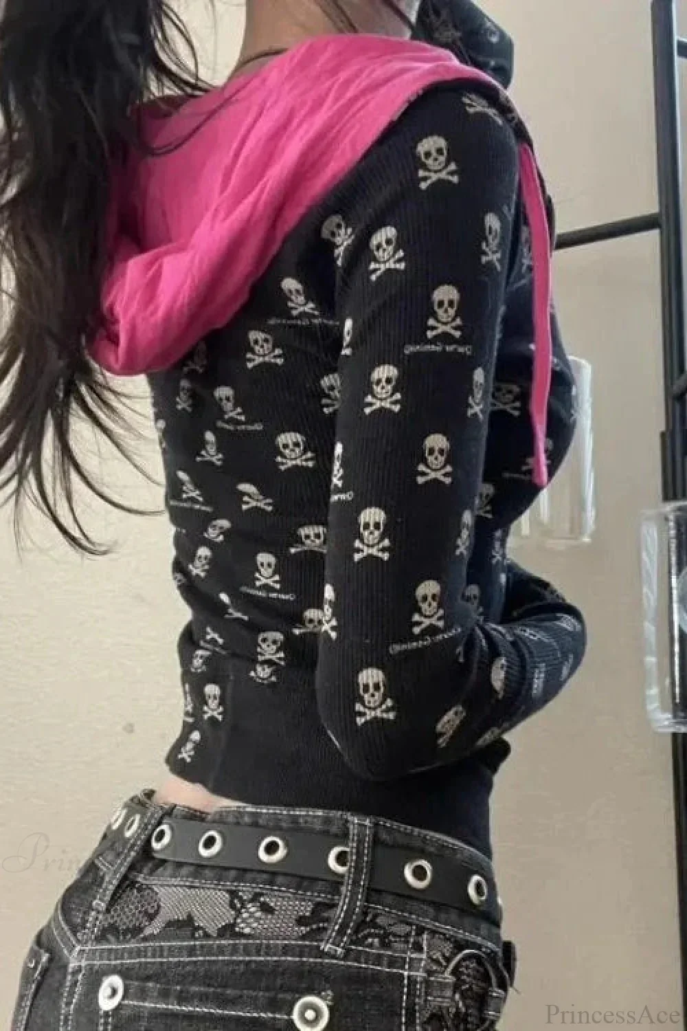 Rebellious Dark Skull Hoodie - Image 2