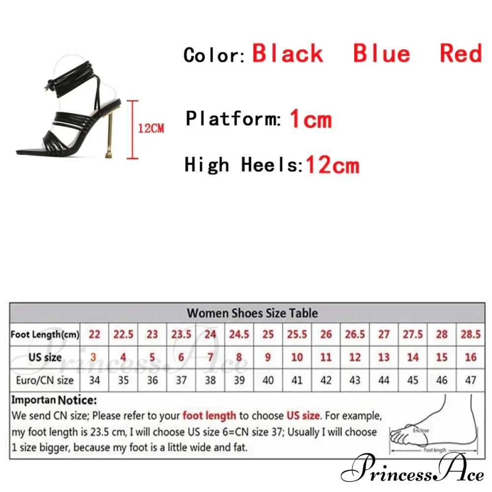 Red Blue Thin High Heels Sandals Size 35-42 Pointed Toe Snake Print Lace Up Shoes Female Pumps Summer Fashion - Image 6