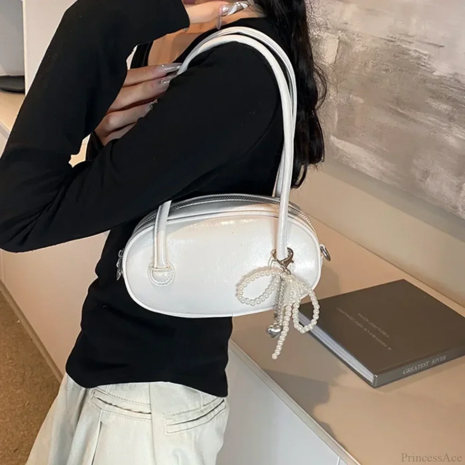 Red Casual Korean Style Underarm Shoulder Bag - Image 5