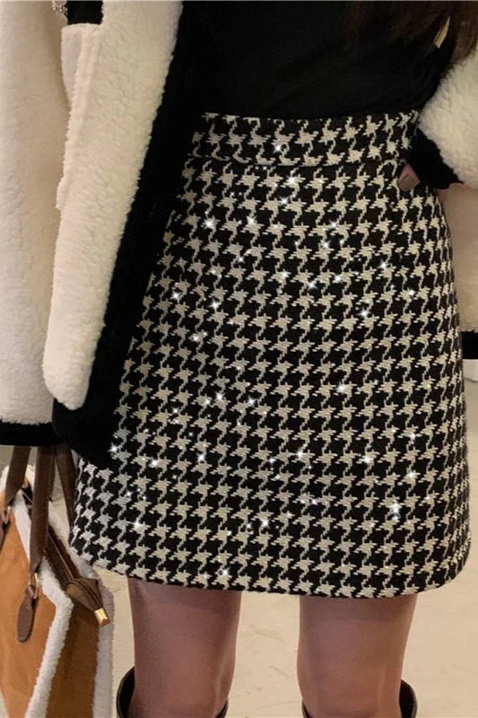 Red Plaid High Waist Skirt - Image 9