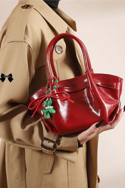 Red Puppy Motif Dumpling Bag Elegant Crossbody Wedding Bag - Image 2