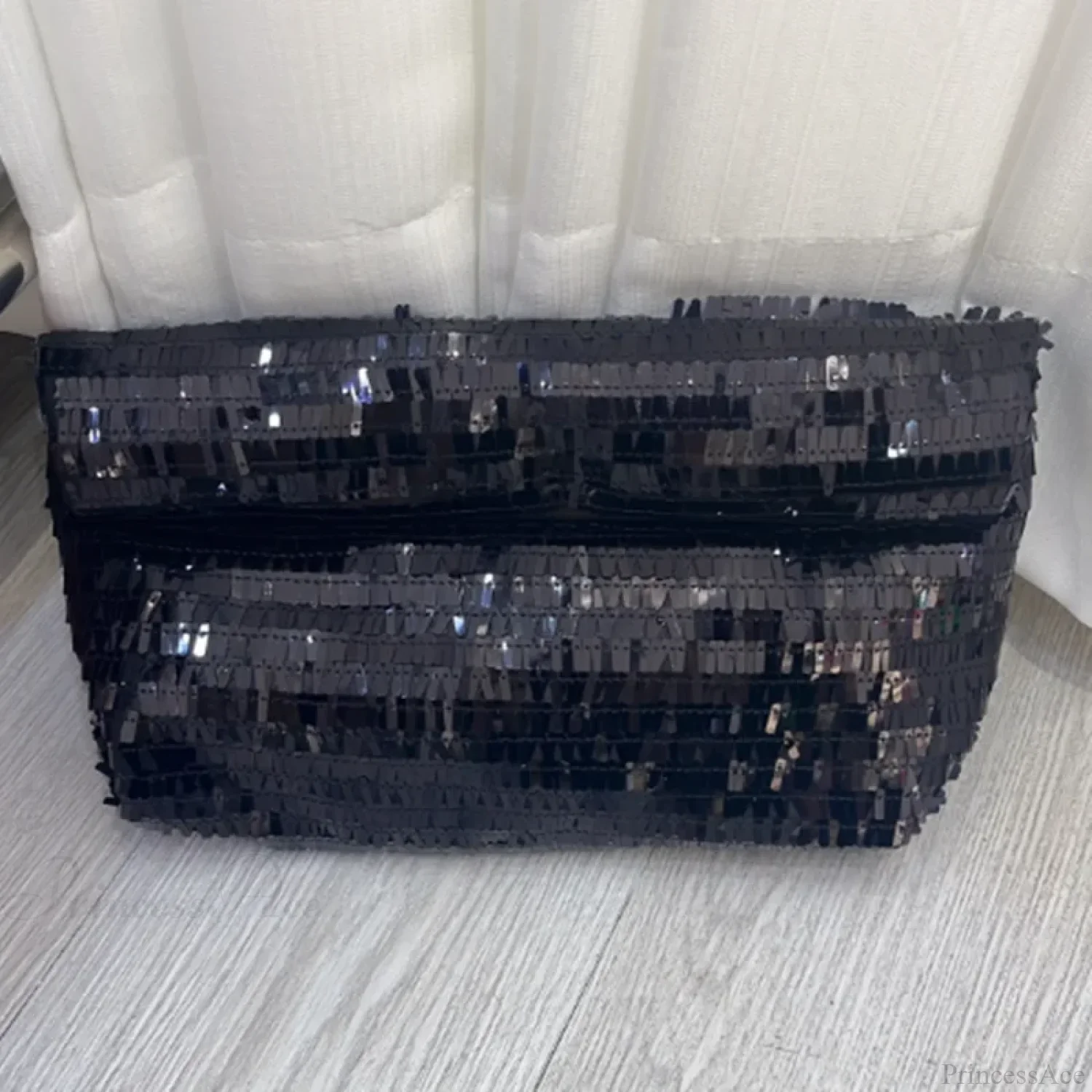 Red Sequin Leather Clutch Bag Wristlet - Image 7
