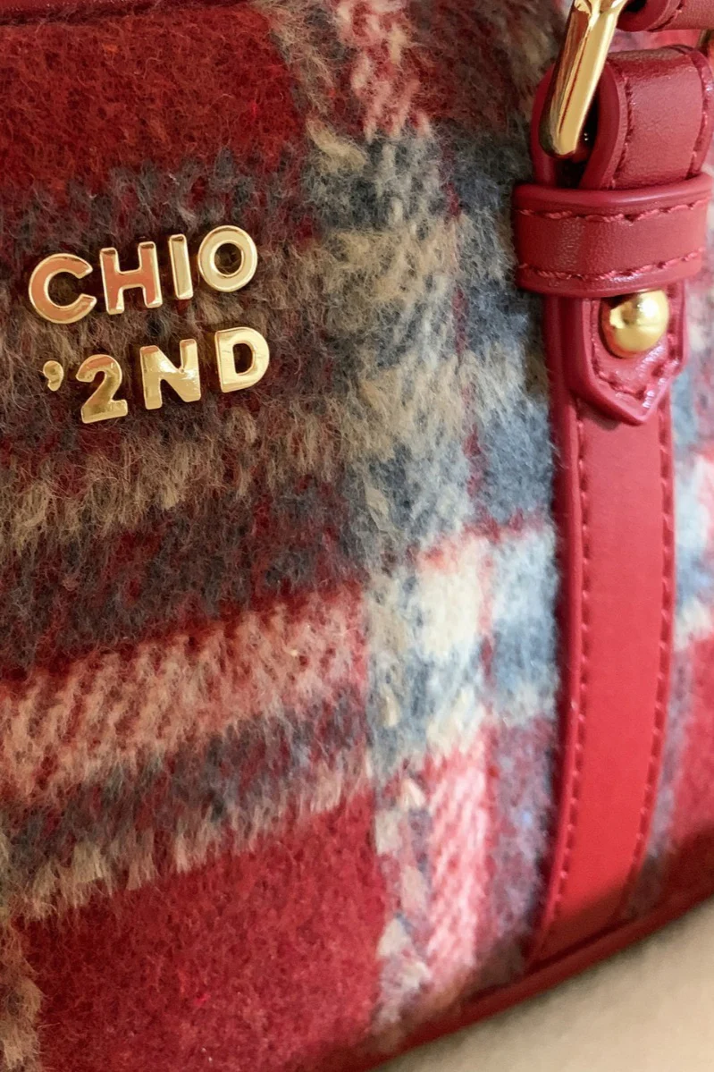 Red Tweed Pillow Handheld Shoulder Crossbody Bag - Image 5