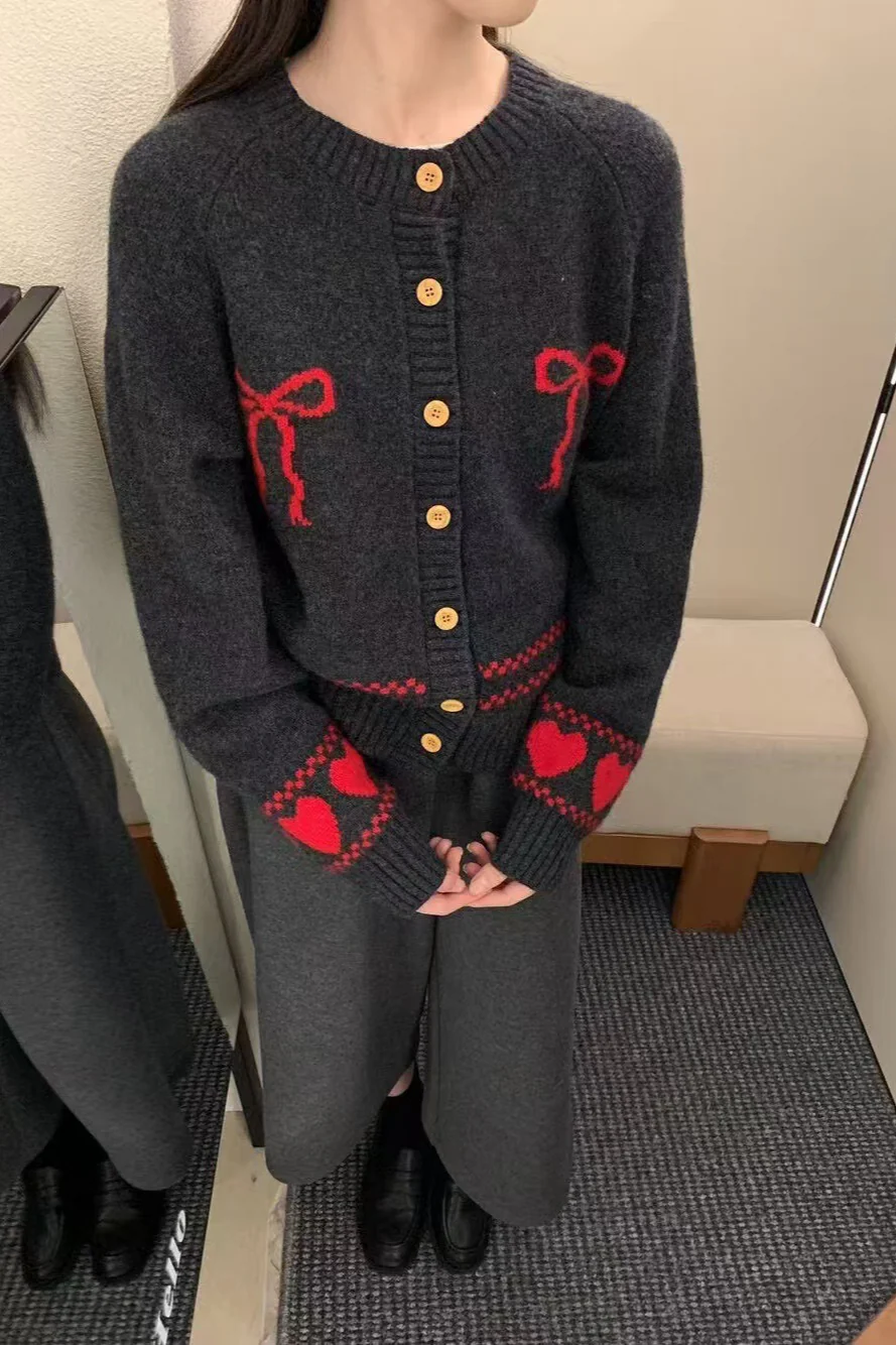 Relaxed Fit Bow Front Cardigan - Image 12