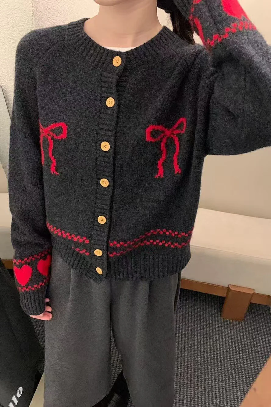 Relaxed Fit Bow Front Cardigan - Image 13
