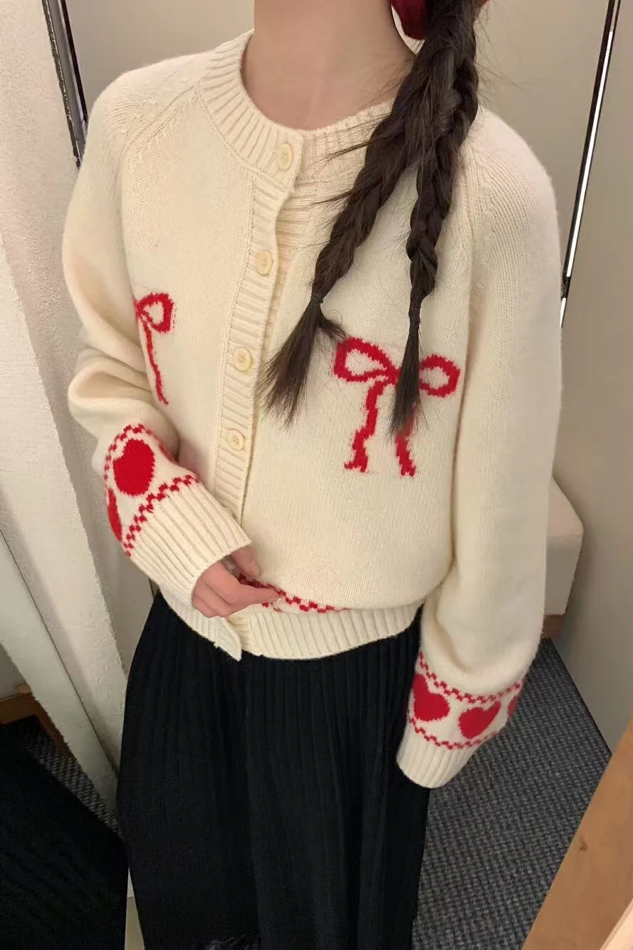 Relaxed Fit Bow Front Cardigan - Image 5