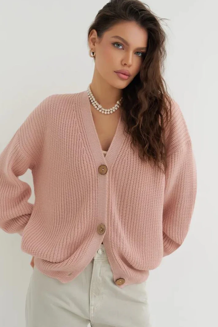 Relaxed Fit Solid Color Cardigan - Image 14