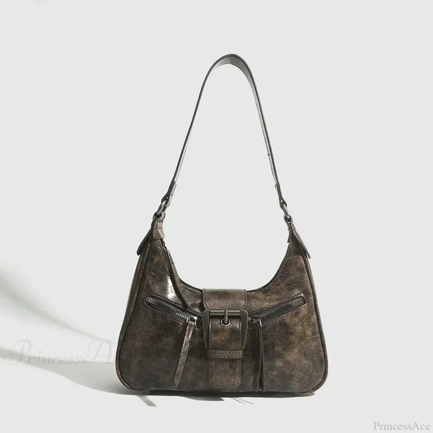 Retro Belt Design PU Leather Shoulder Bag - Image 7