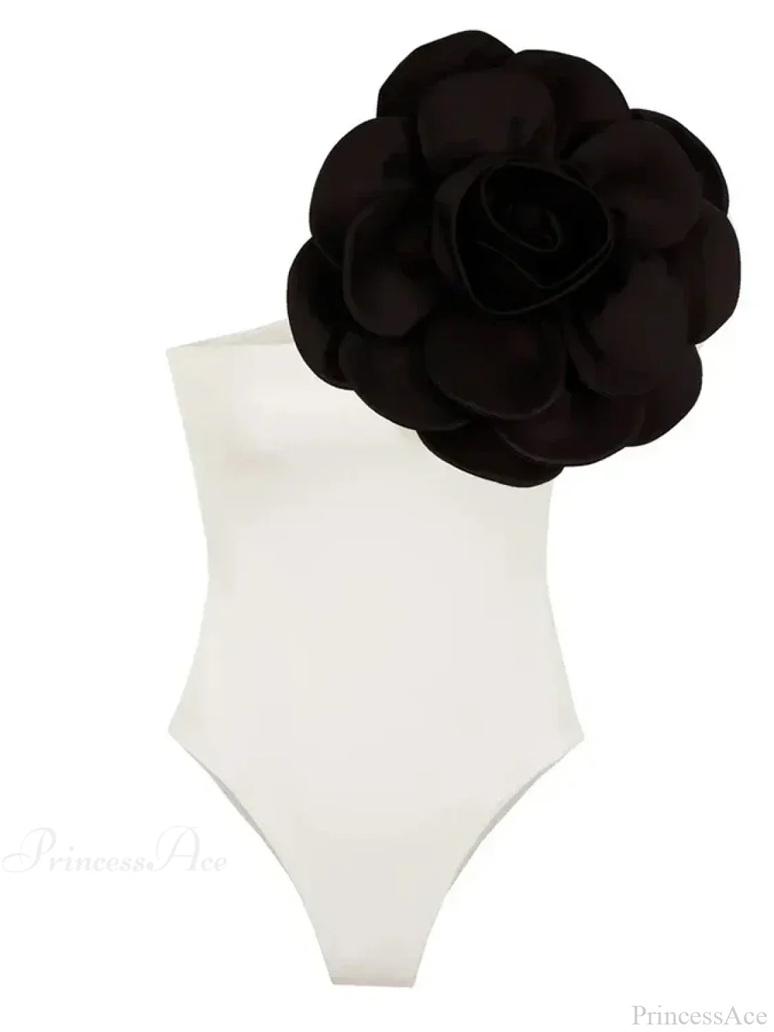 Retro Black Camellia Swimwear One Piece - Image 4