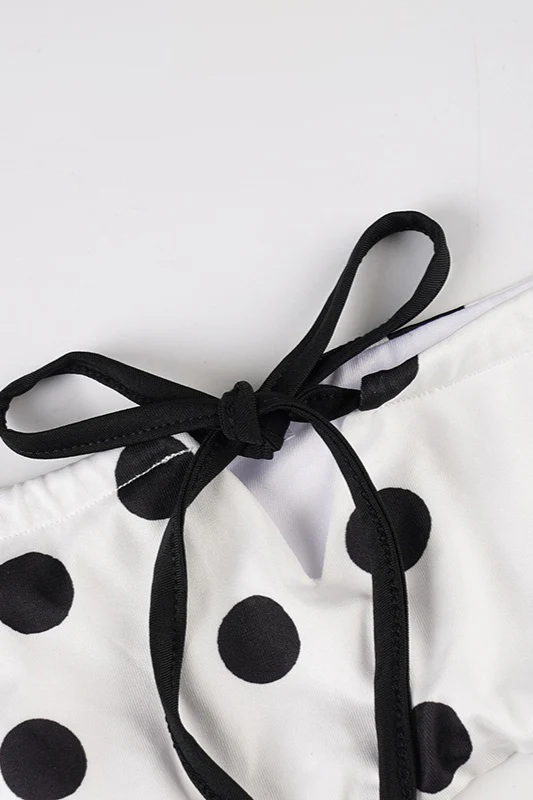 Retro Contrast Polka Dot Bikini Set - Image 4