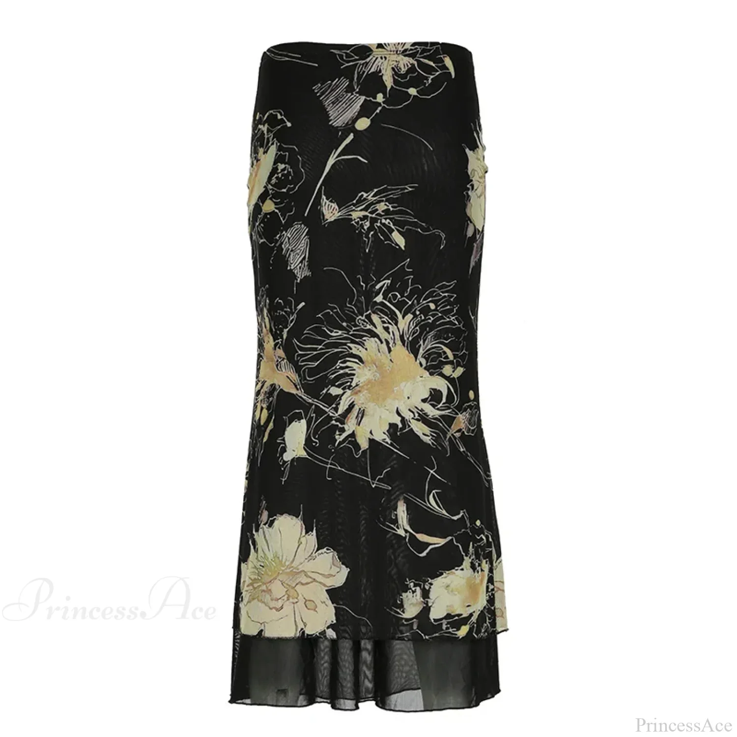 Retro Floral Fairycore Long Skirt - Image 6