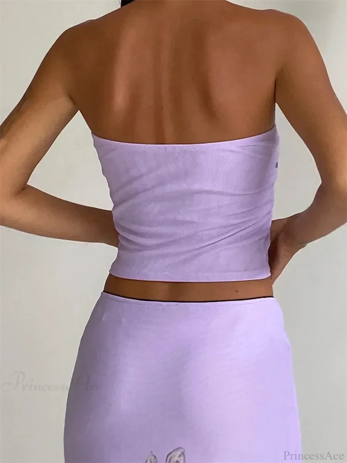 Retro Floral Strapless Backless Party Crop Top - Image 6