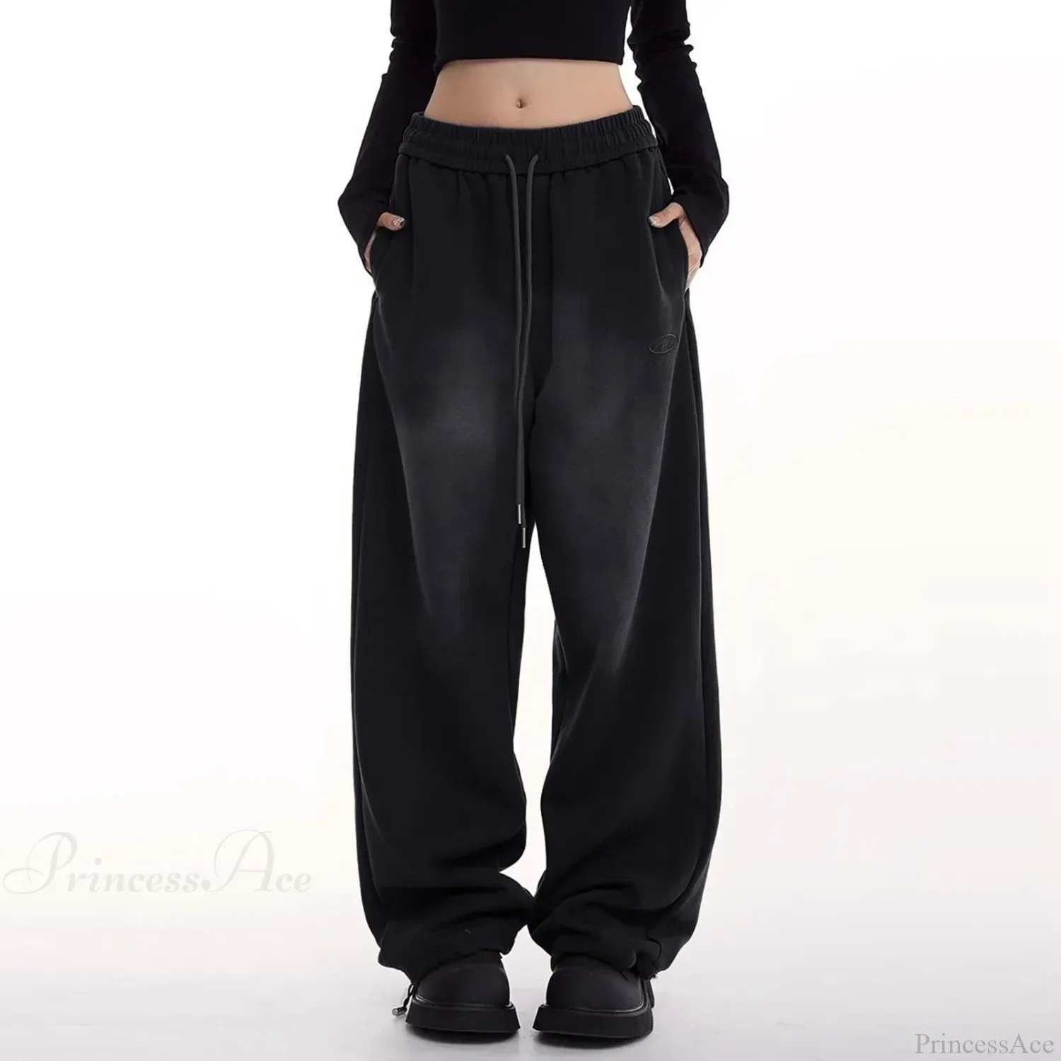 Retro Green Gradient Wide Leg Pants - Image 2