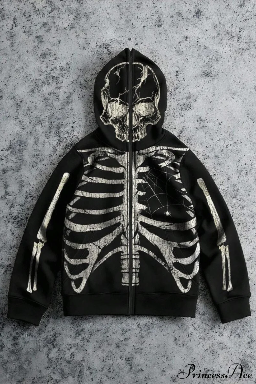 Retro Harajuku Skull Print  Hoodie - Image 2