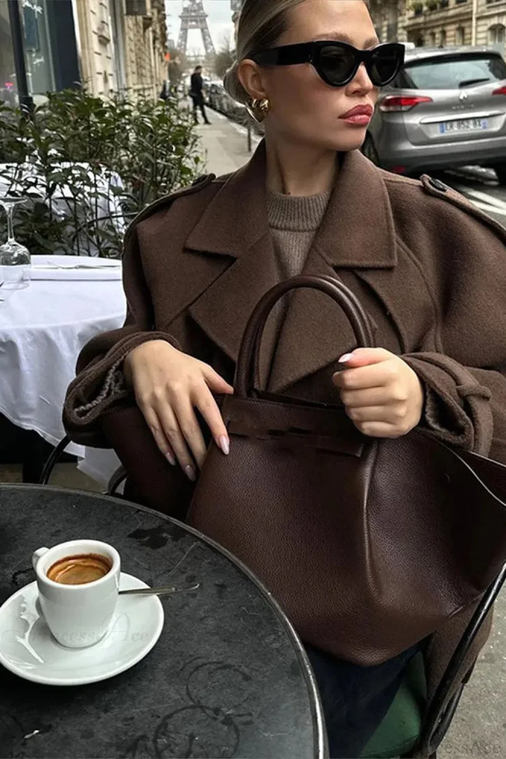 Retro Lapel Woolen Coat - Image 5