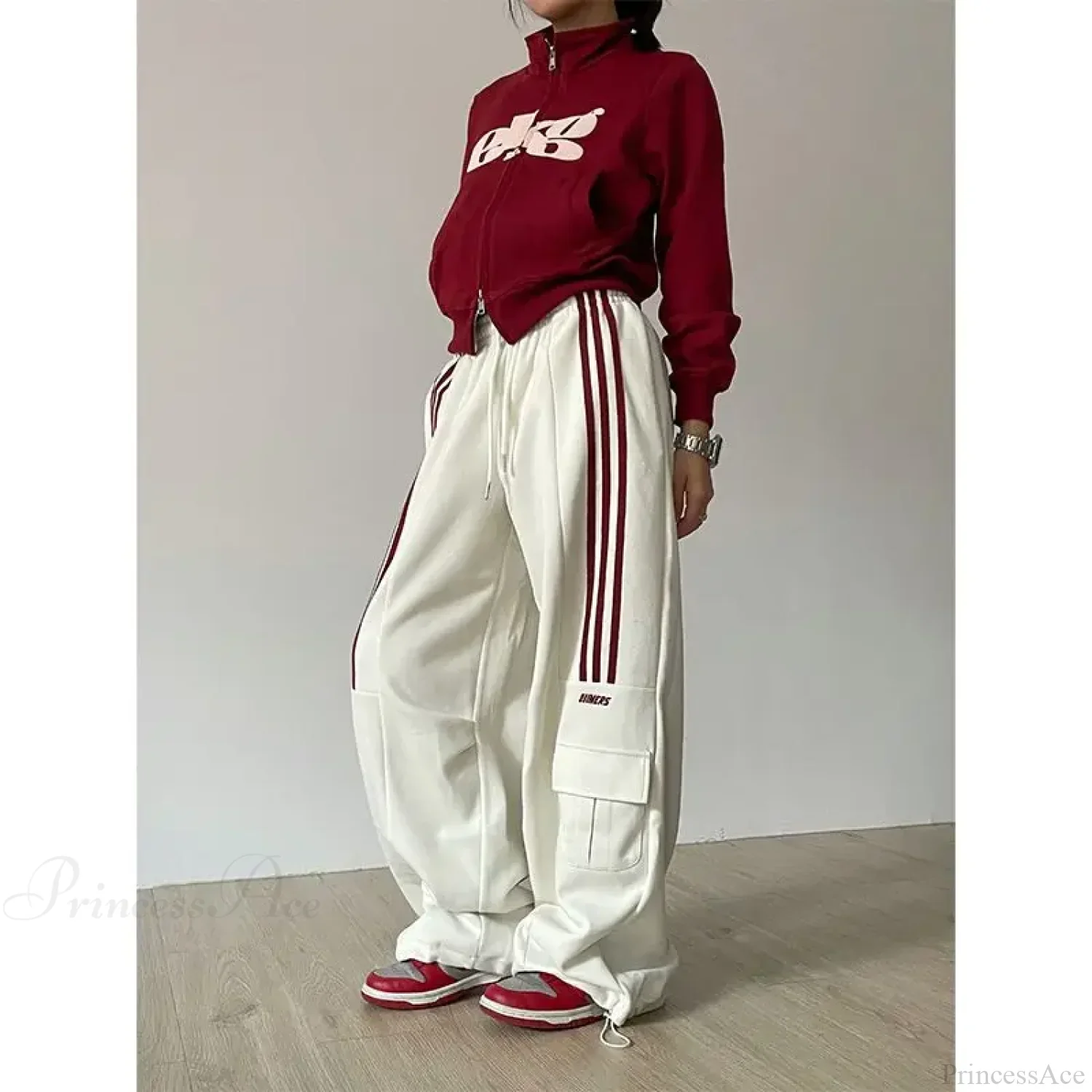 Retro Lazy Stripes Wide Leg Pants - Image 4