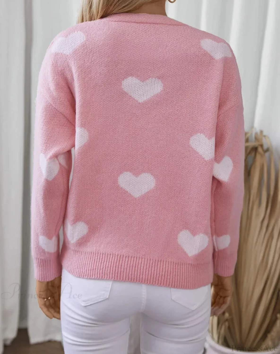 Retro Love Single-Breasted Loose Cardigan - Image 2