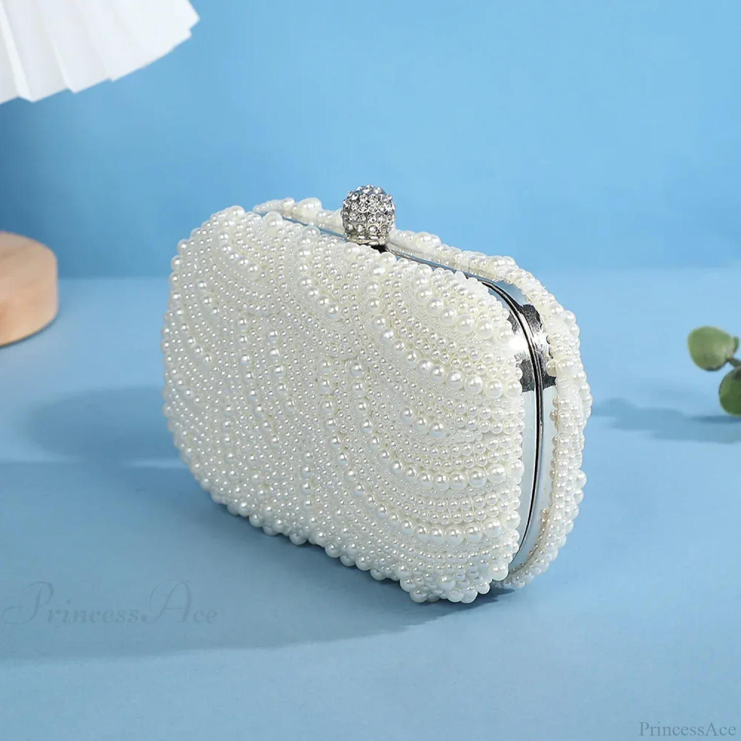 Retro Luxurious Pearl Wave Style Evening Clutch Bag - Image 2