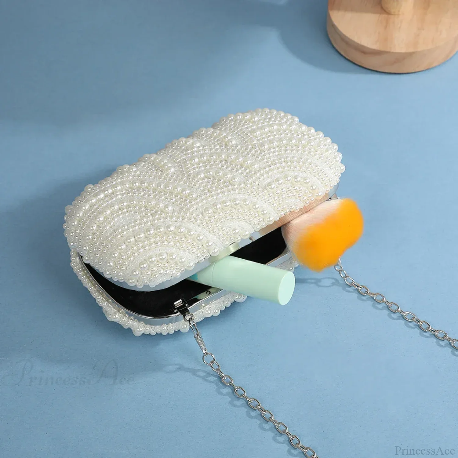 Retro Luxurious Pearl Wave Style Evening Clutch Bag - Image 6